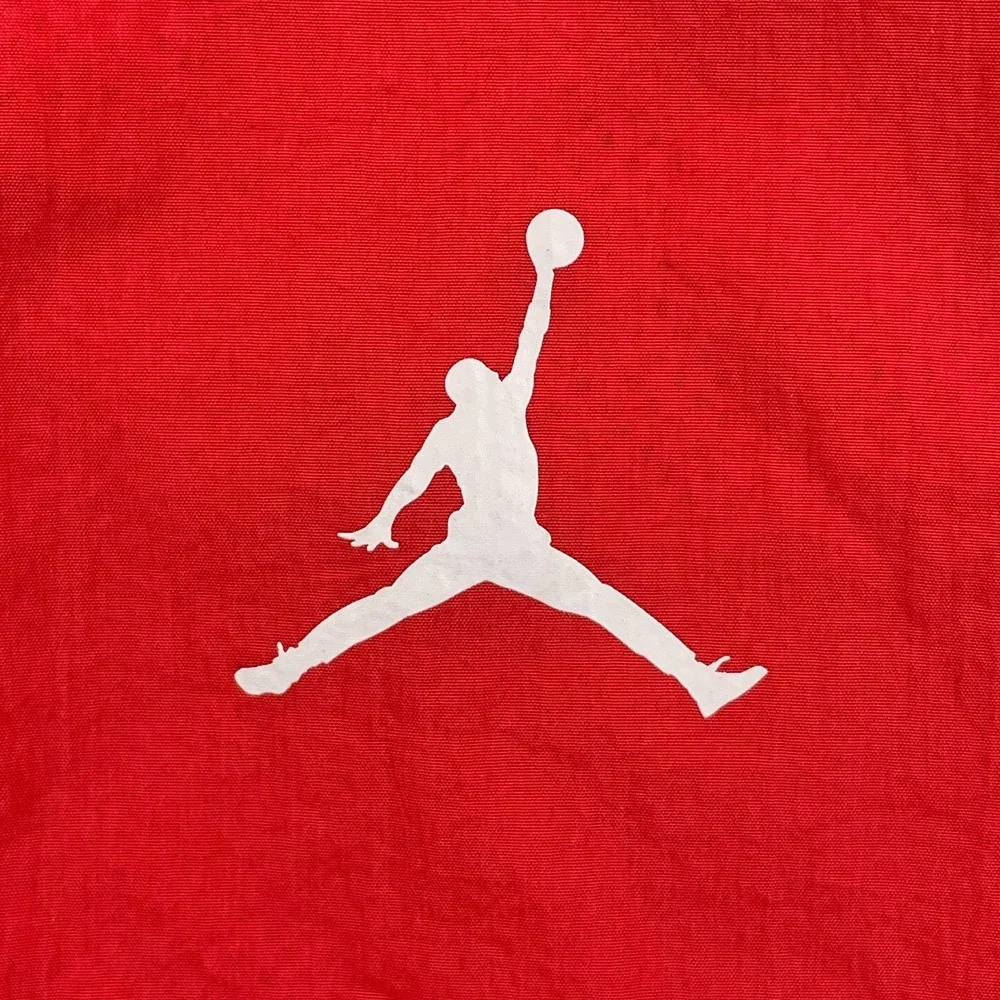 Nike Air Jordan Essentials Woven Jacket Men Medium Red Black Trim Nylon NWT $100